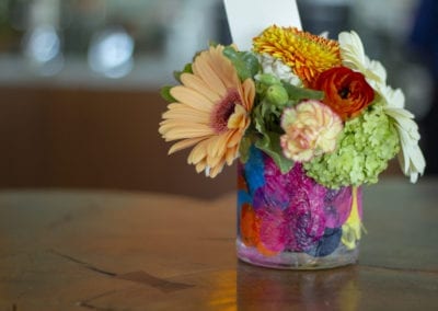 colorful flower vase with paper mache